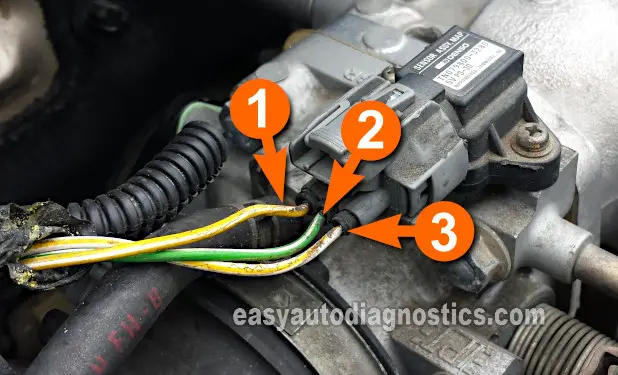 Checking The MAP Signal With A Multimeter. How To Test The MAP Sensor 1994, 1995, 1996, 1997 2.2L Honda Accord, Odyssey, And Prelude)