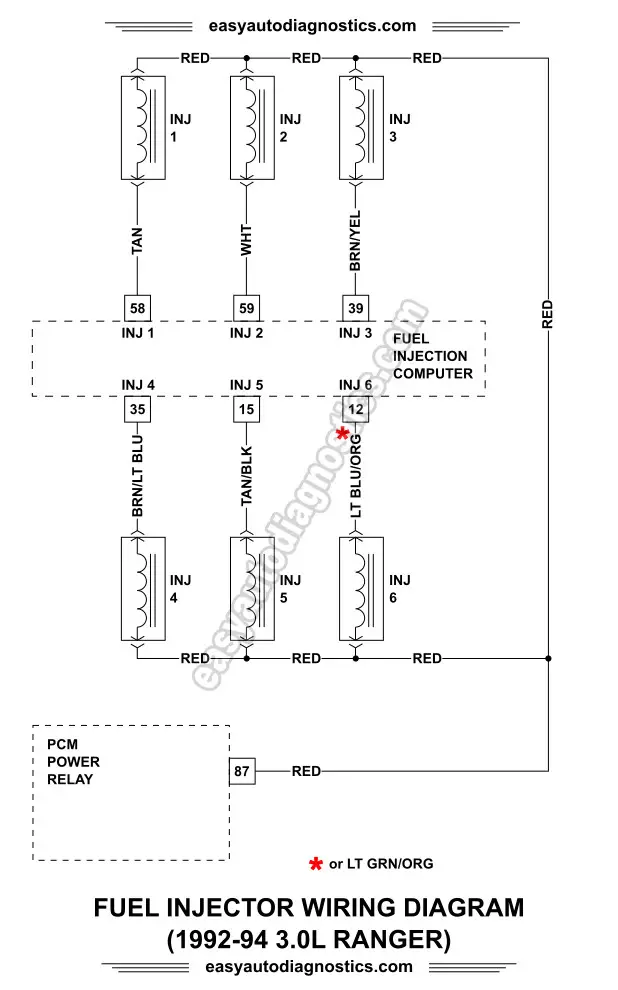 Part 1 -1992-1994 3.0L Ford Ranger Fuel Injector Wiring Diagram