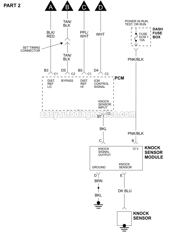 PART 2 -Ignition System Circuit Diagram 1991, 1992, 1993 2.8L V6 Chevrolet S10 Pick Up And 2.8L GMC S15