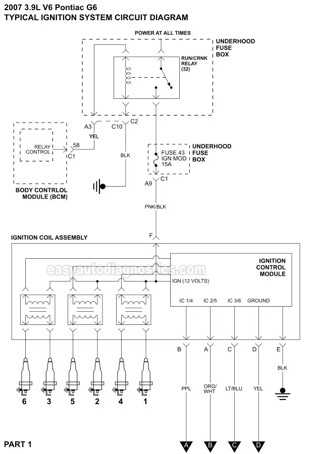 Part 1 -Ignition System Wiring Diagram (2007 3.9L V6 Pontiac G6)