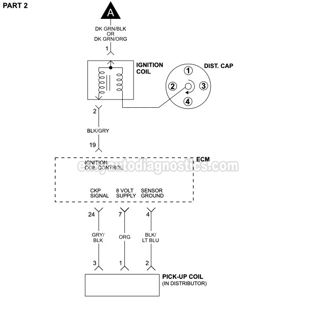 Part 2 -Ignition System Wiring Diagram (1992-1993 2.5L Dodge Dakota)
