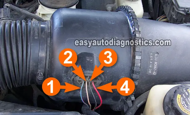 Circuit Descriptions Of The Ford MAF Sensor's Connector. How To Test The Ford MAF Sensor (4.2L, 4.6L, 5.4L)