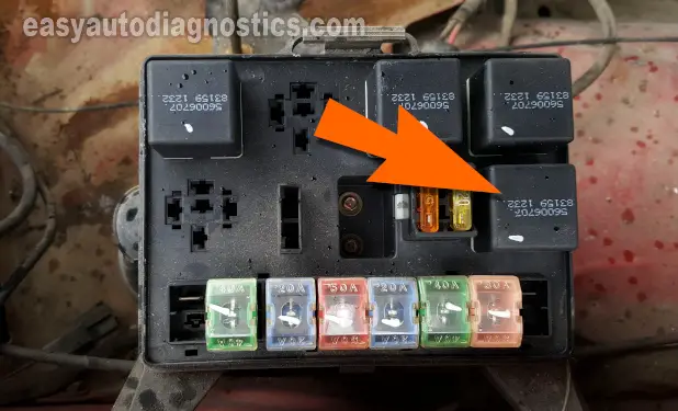 Starter Motor Relay Location And Socket Pin Out In Power Distribution Center. How To Test The Starter Motor (1996-1997 3.3L Pathfinder With Automatic Transmission).