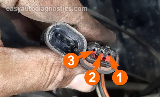 CKP Sensor Connector With Female Terminals. How To Test The Crankshaft Position Sensor (1994, 1995, 1996 3.9L V6 Dodge Dakota).