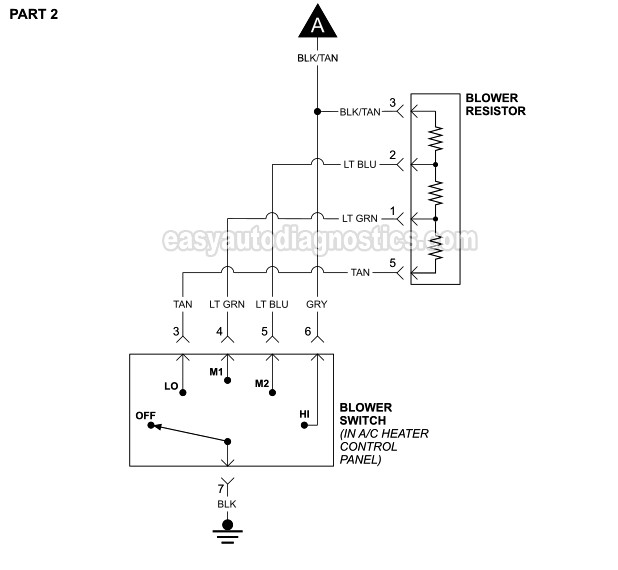 Blower Motor Circuit Wiring Diagram (1994-1995 3.8L V6 Chrysler, Dodge