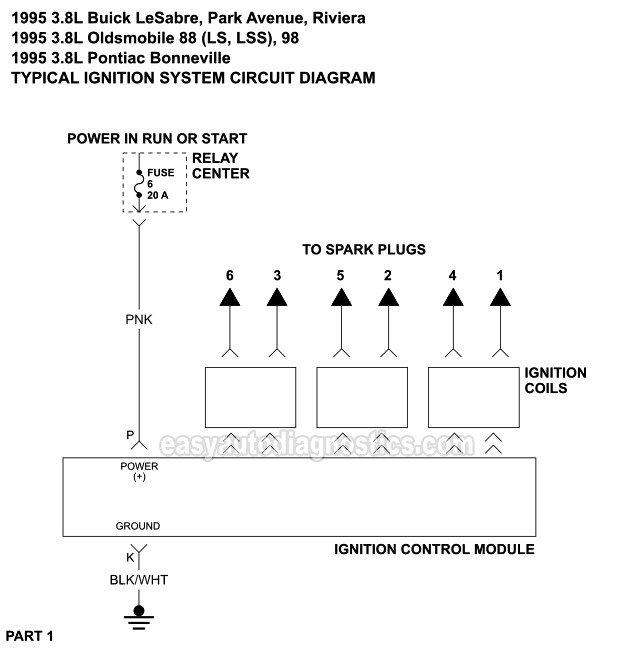 Ignition System Wiring Diagram (1995 3.8L Buick, Oldsmobile, Pontiac)