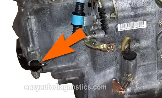 Location Of The Input Speed Sensor. How To Test The Input Speed Sensor (1995, 1996, 1997 2.2L Accord And Odyssey)