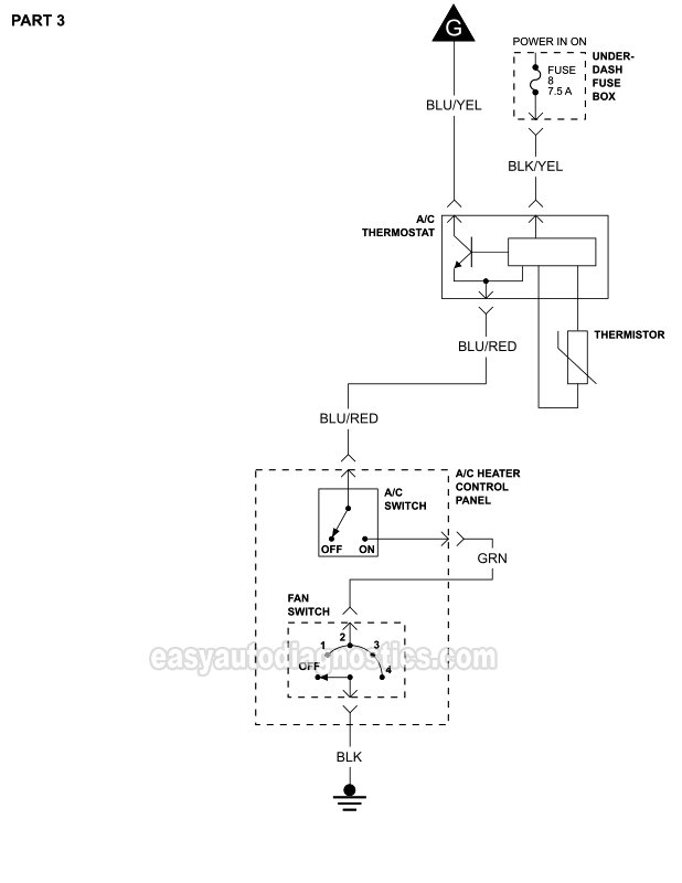 Radiator Fan Motor Wiring Diagram (1995-1996 2.7L Honda Accord)