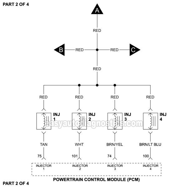 PART 2 of 4: Fuel Injector Wiring Diagram (1997, 1998 4.6L, 5.4L Ford F150 And F250 Light Duty)