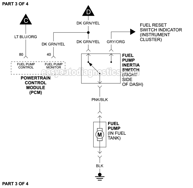 PART 3 of 4: Fuel Pump Wiring Diagram (1997, 1998 4.6L, 5.4L Ford F150 And F250 Light Duty)