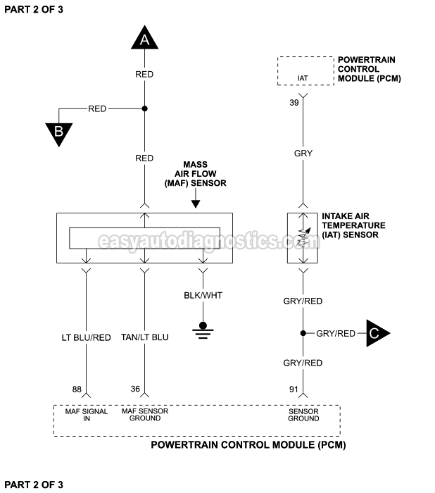 PART 2 of 3: MAF Sensor Wiring Diagram (1999 4.6L, 5.4L Ford F150 And F250 Light Duty)