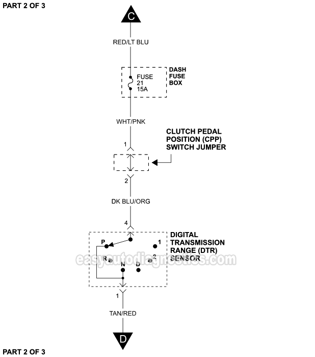 PART 2 of 3: Starter Motor Wiring Diagram With Automatic Transmission (1999 4.2L V6 Ford F150)