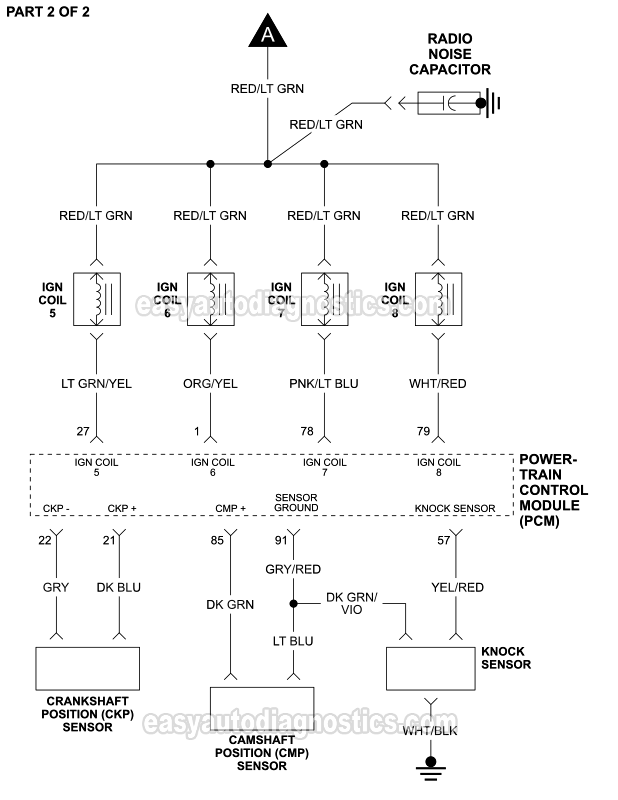 PART 2 of 2: Ignition System Wiring Diagram (1999 5.4L V8 Ford F250 Super Duty And F350 Super Duty)