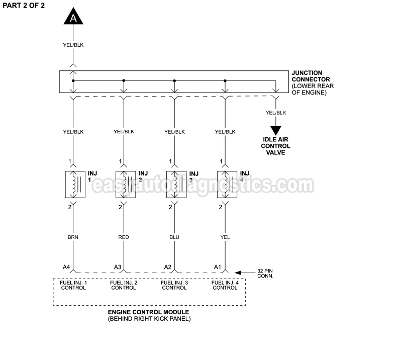 PART 2 OF 2: Fuel Injector Circuit Diagram (1997 2.0L Honda CR-V)