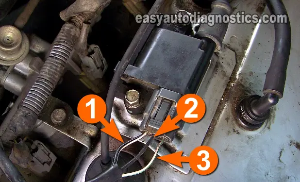 Circuit Descriptions Of The Ignition Coil Connector. Ignition Coil And Crank Sensor Tests (1.8L, 2.4L Mitsubishi)