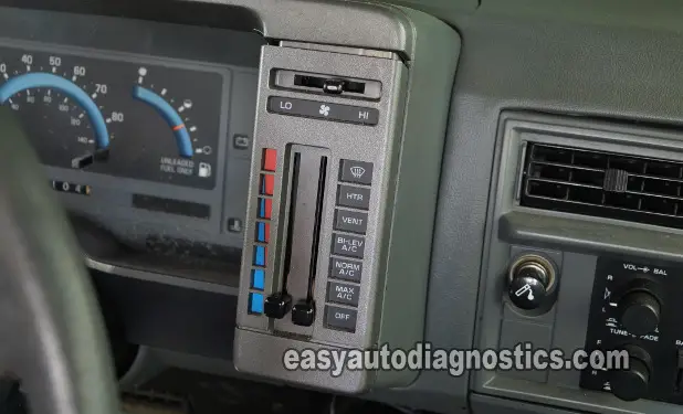 How To Test The Blower Motor Speed Switch (1987, 1988, 1989, 1990, 1991, 1992, 1993 2.5L Chevrolet S10 Pickup, GMC S15 Pickup, GMC Sonoma)