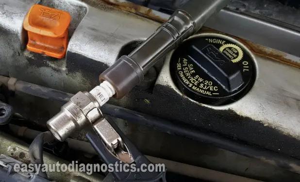 Checking For Spark With A Spark Tester. How To Test The Ignition Coils (2002, 2003, 2004, 2005 2.4L Honda CR-V Honda)