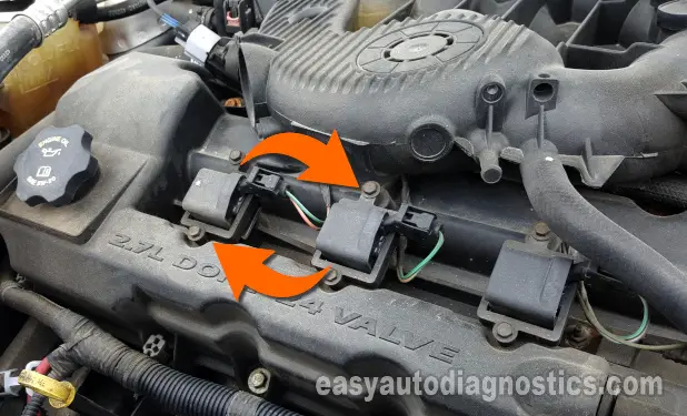 Swapping Ignition Coils. How To Test The Ignition Coils (2001, 2002, 2003, 2004, 2005 2.7 Chrysler Sebring And Dodge Stratus)