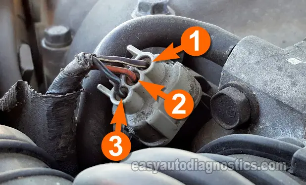 Verifying The TPS Has Power. How To Test The Throttle Position Sensor (1998, 1999, 2000 2.5L V6 Sebring, Avenger, Cirrus, Stratus)