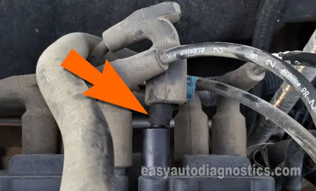 Once The Vacuum Hoses Are Inserted Into The Spark Plug Cable, Connect The Cable To Its Coil Tower. How To Do A Cylinder Balance Test (2004, 2005, 2006, 2007, 2008 3.5L V6 Chevrolet Malibu)