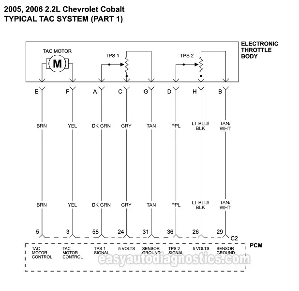 TAC System Wiring Diagram (2005-2009 2.2L Chevrolet Cobalt And Pontiac G5)