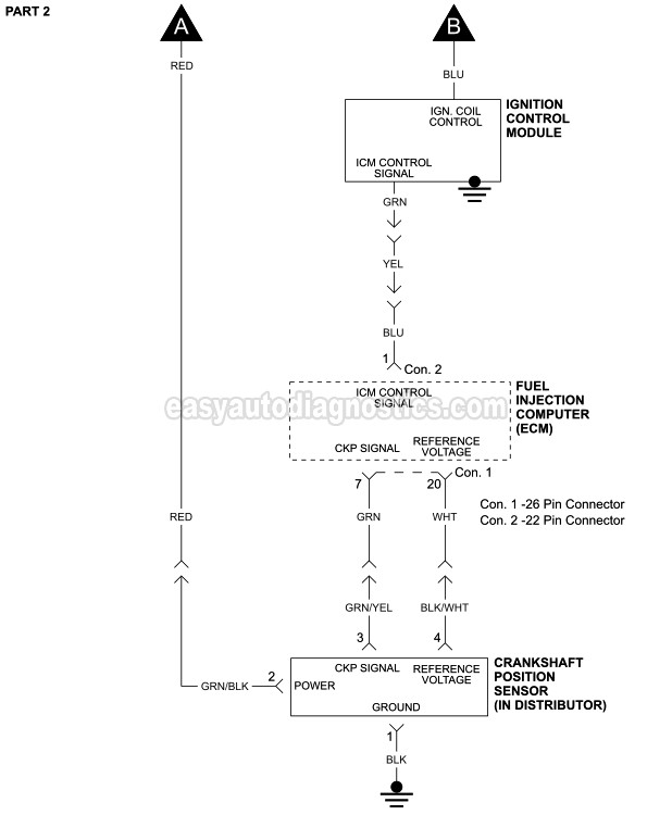 Ignition System Circuit Diagram 1993 1995 2 6l Amigo Pick Up And Rodeo