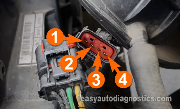 Testing The Amperage Draw Of The High Speed Radiator Fan Motor. How To Test The Radiator Fan Motors (2001, 2002, 2003, 2004, 2005, 2006 2.4L DOHC Chrysler Sebring And Dodge Stratus)