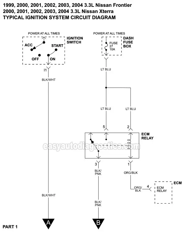 Part 1 Ignition System Wiring Diagram, 2000 Nissan Xterra Wiring Diagram