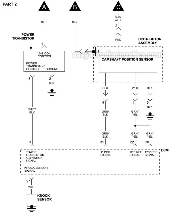 Part 2 -Ignition System Wiring Diagram (1994, 1995 3.0L V6 Nissan Pick Up And Pathfinder)
